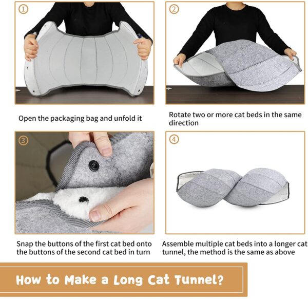Foldable Cat Kennel Cave Tunnel